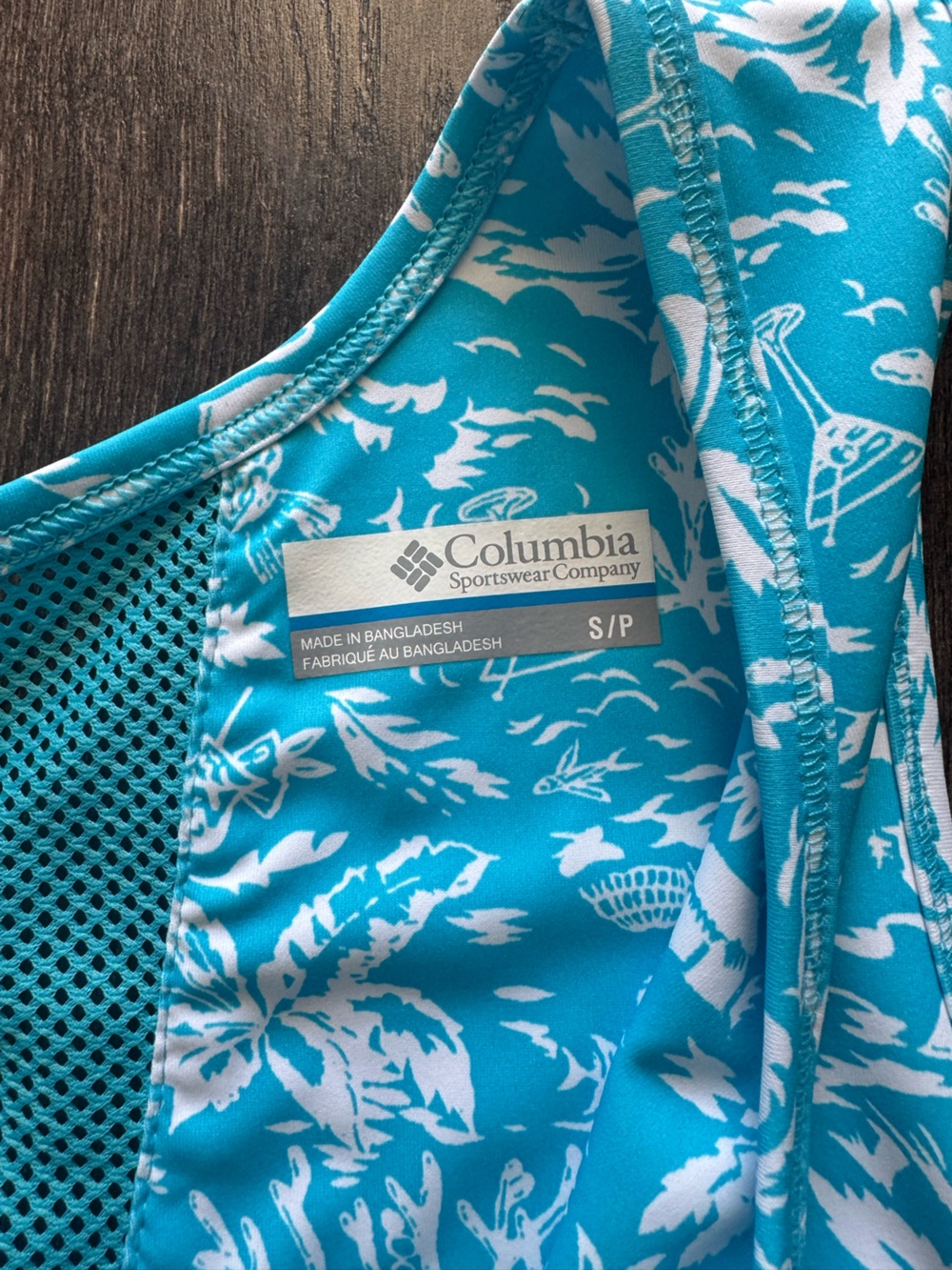 Columbia Turquoise Floral Racerback Swim Dress - Picture 4 of 5